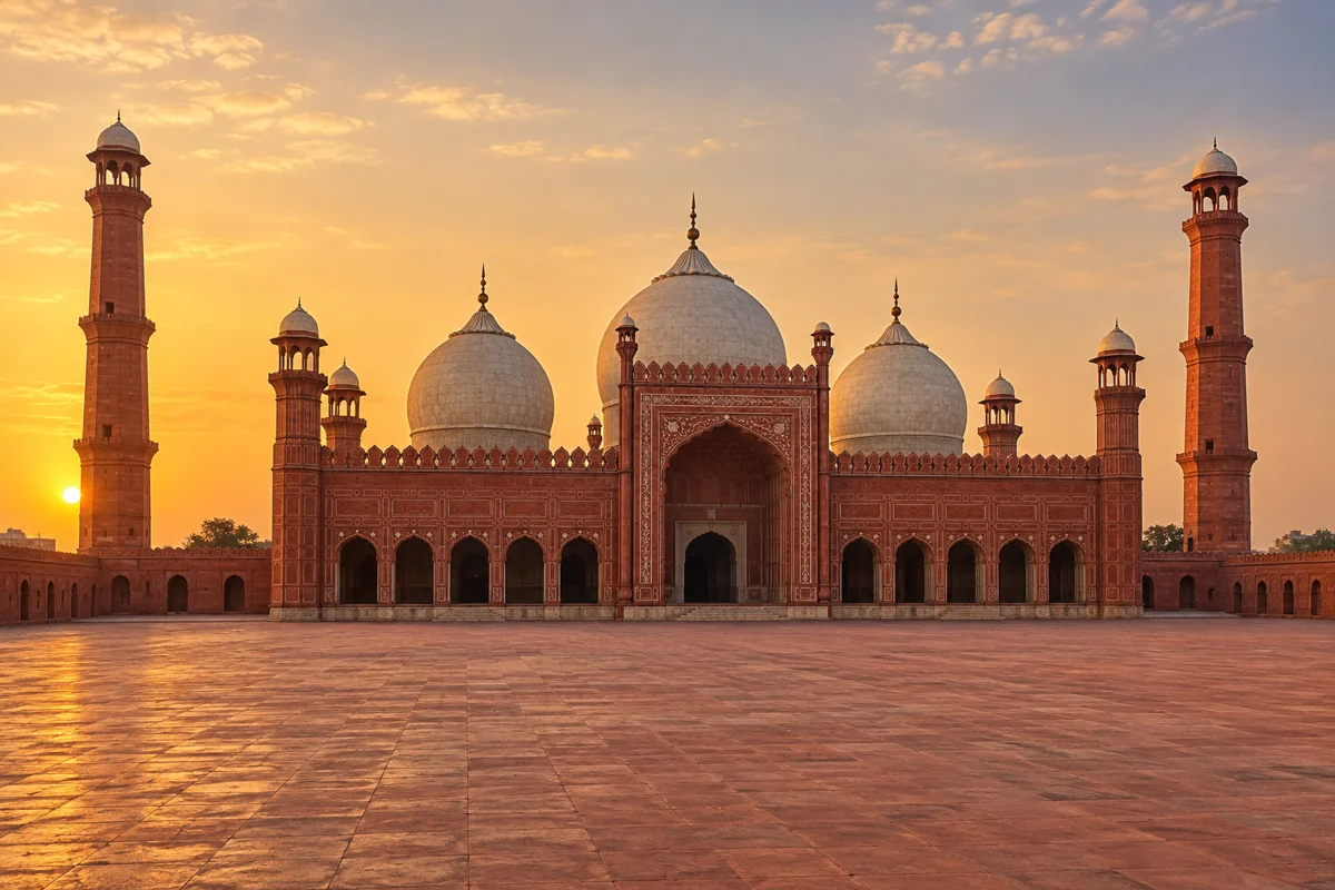 AI-generated location illustration of Badshahi Mosque surrounds